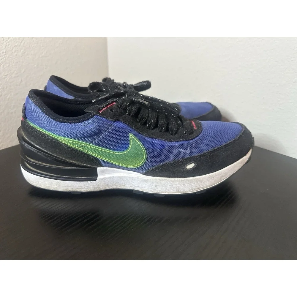 Nike Waffle One 9 Volt Athletic Sneakers Shoes Blue Green Black Sz 6.5Y Womens 8